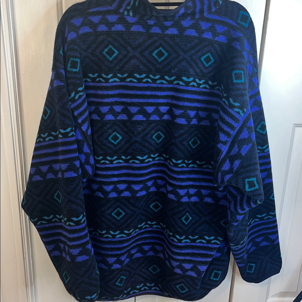 VTG PATAGONIA SYNCHILLA FLEECE BUTTON SNAP PULLOVER MEN'S RARE JACKET AZTEC 2XL - Picture 8 of 10